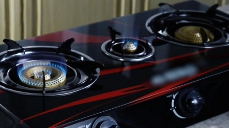 Factory Cheap Price Honeycomb Burner Tempered Glass Table Top Three Burner Gas Stove Gas Cooker